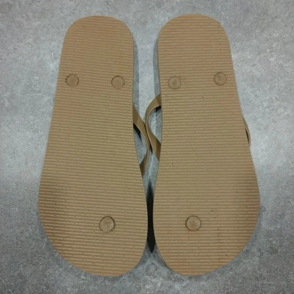 Plastic/Foam  Tan Flip Flops - Picture 3 of 3